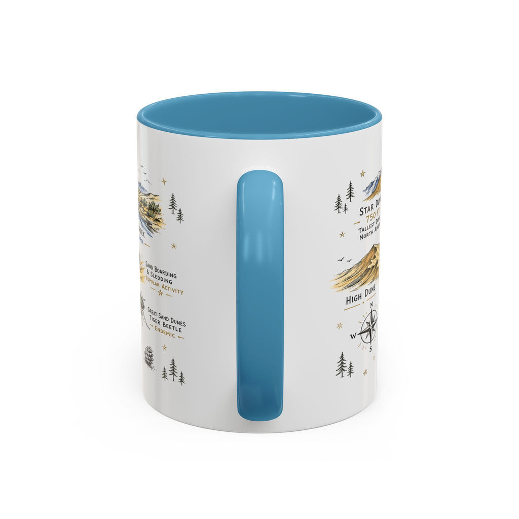Great Sand Dunes National Park Coffee Mug | Colorado Desert Mountain Dunes Gift | Accent Color Ceramic 11oz 15oz