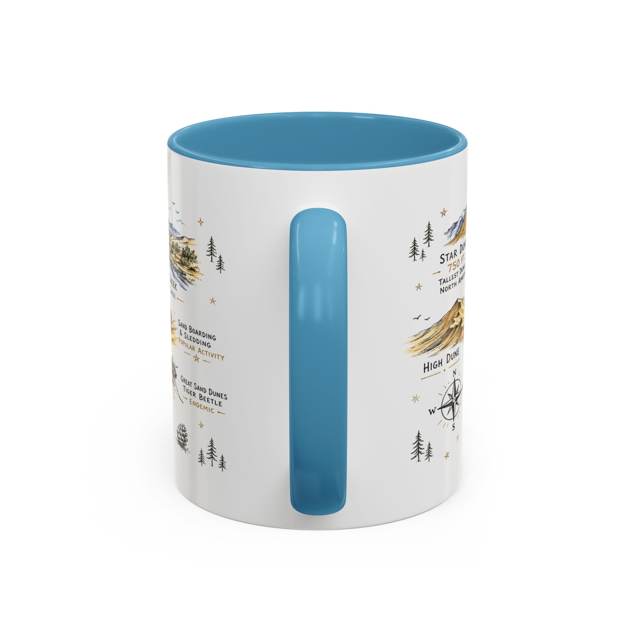 Great Sand Dunes National Park Coffee Mug | Colorado Desert Mountain Dunes Gift | Accent Color Ceramic 11oz 15oz