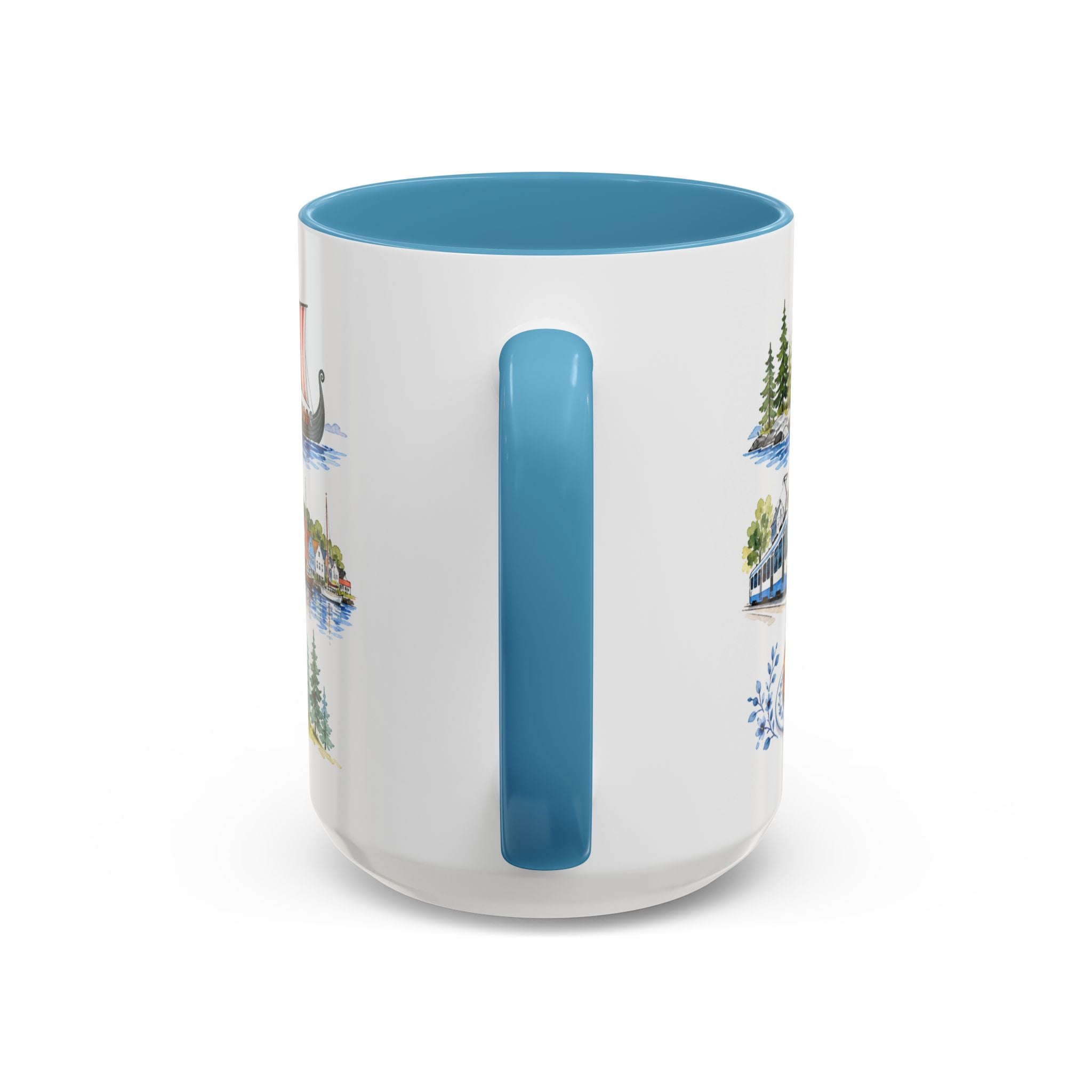 Oslo Illustrated Travel Mug | City Souvenir Accent Coffee Mug | 11oz 15oz Ceramic Cup