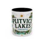 Plitvice Lakes Coffee Mug | Travel Destination Souvenir Gift | Accent Color Ceramic 11oz 15oz