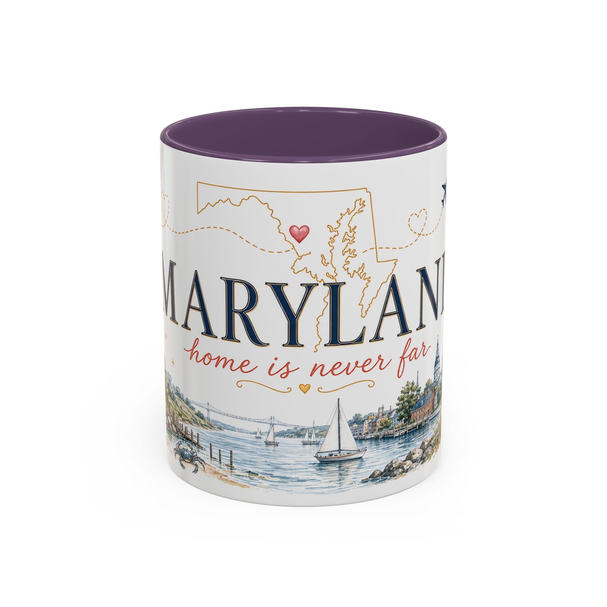Maryland State Map Mug | Homesick Gift, Long Distance Friendship Coffee Cup (11oz 15oz)