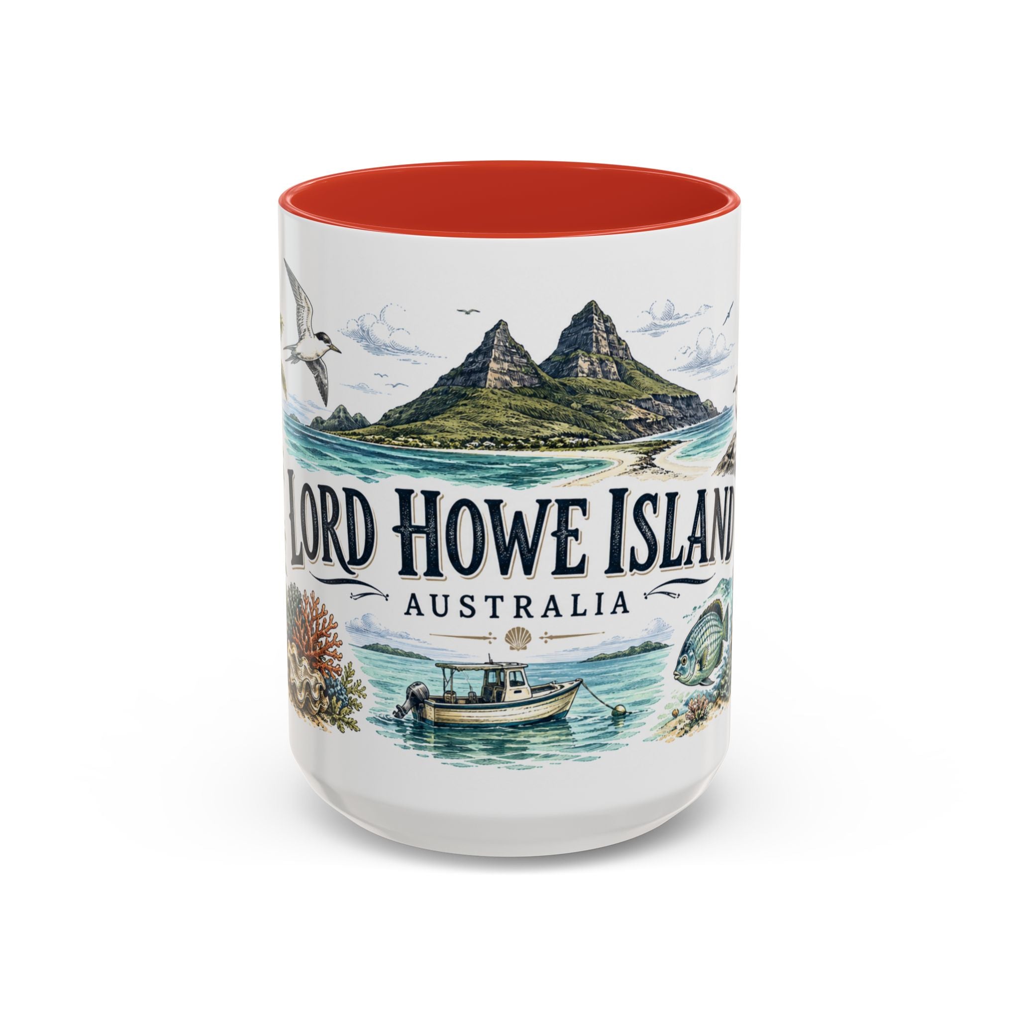 Lord Howe Island Mug, Australia Travel Souvenir, Bucket List Gift, Accent Ceramic Coffee Mug 11oz 15oz