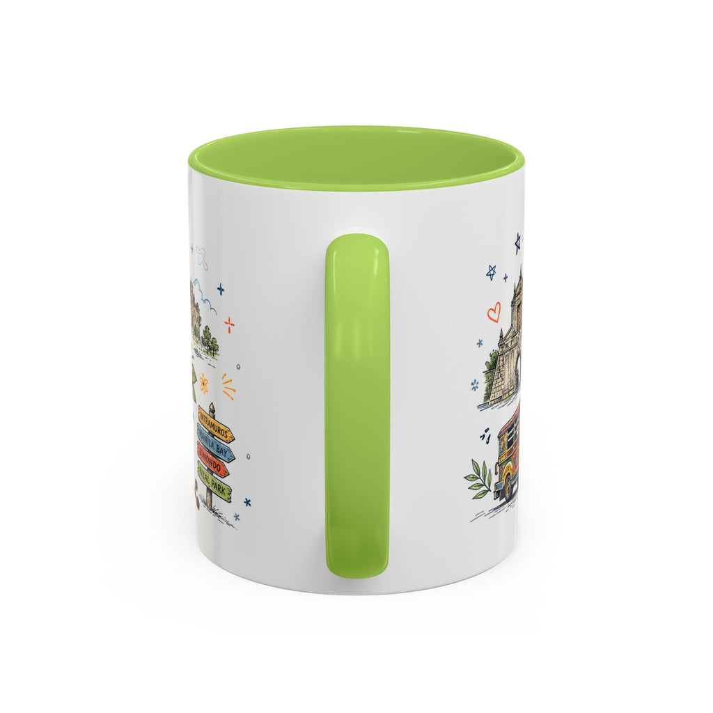 Manila Coffee Mug | Philippines Souvenir Travel Gift | Accent Color Ceramic 11oz 15oz