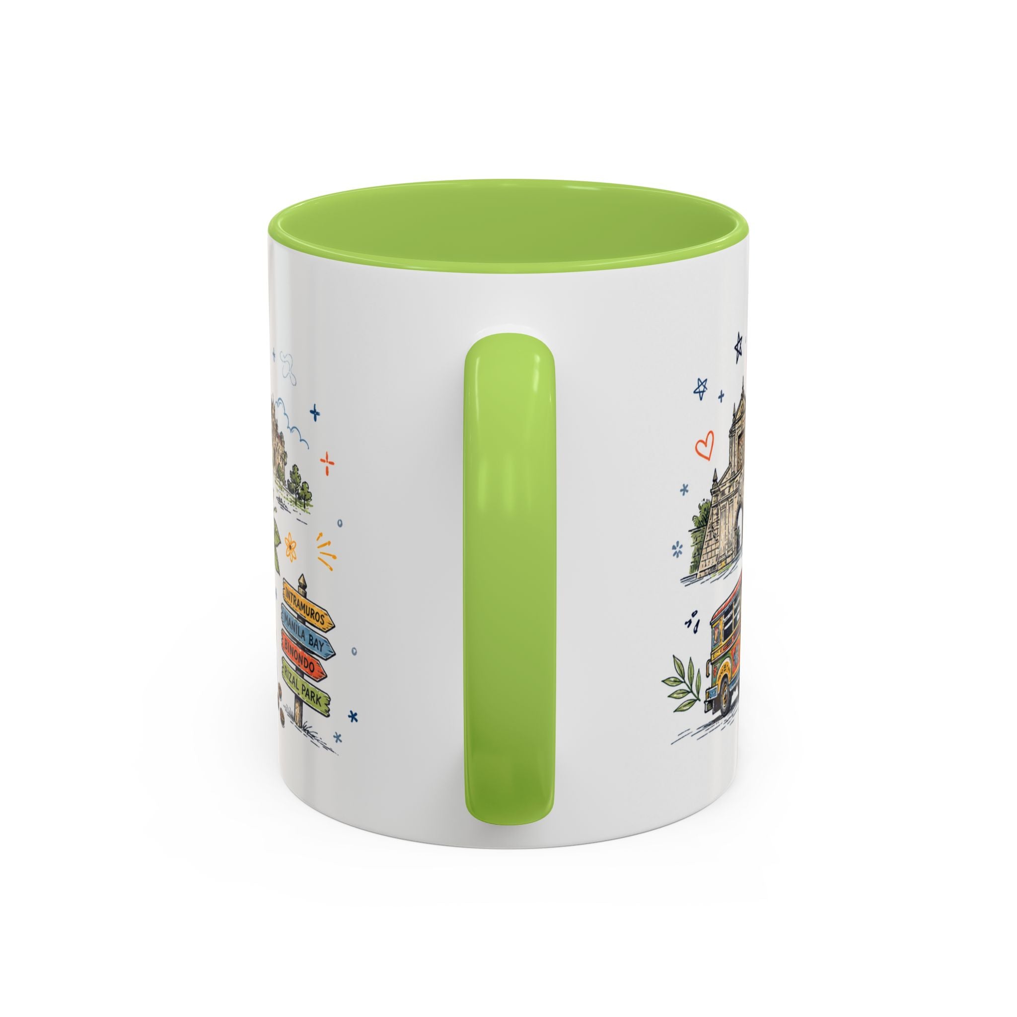 Manila Coffee Mug | Philippines Souvenir Travel Gift | Accent Color Ceramic 11oz 15oz