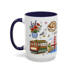 San Francisco Illustrated Travel Mug | City Souvenir Accent Coffee Mug | 11oz 15oz Ceramic Cup