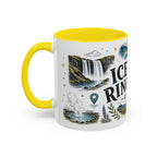 Iceland Ring Road Coffee Mug | Travel Destination Souvenir Gift | Accent Color Ceramic 11oz 15oz