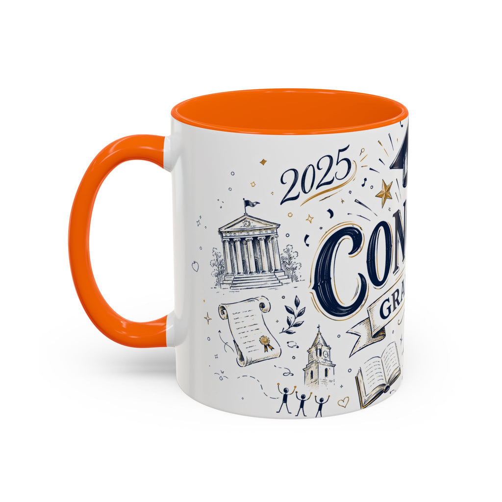 Congrats Graduate Coffee Mug | Class of 2026 Graduation Gift | Accent Color Ceramic 11oz 15oz
