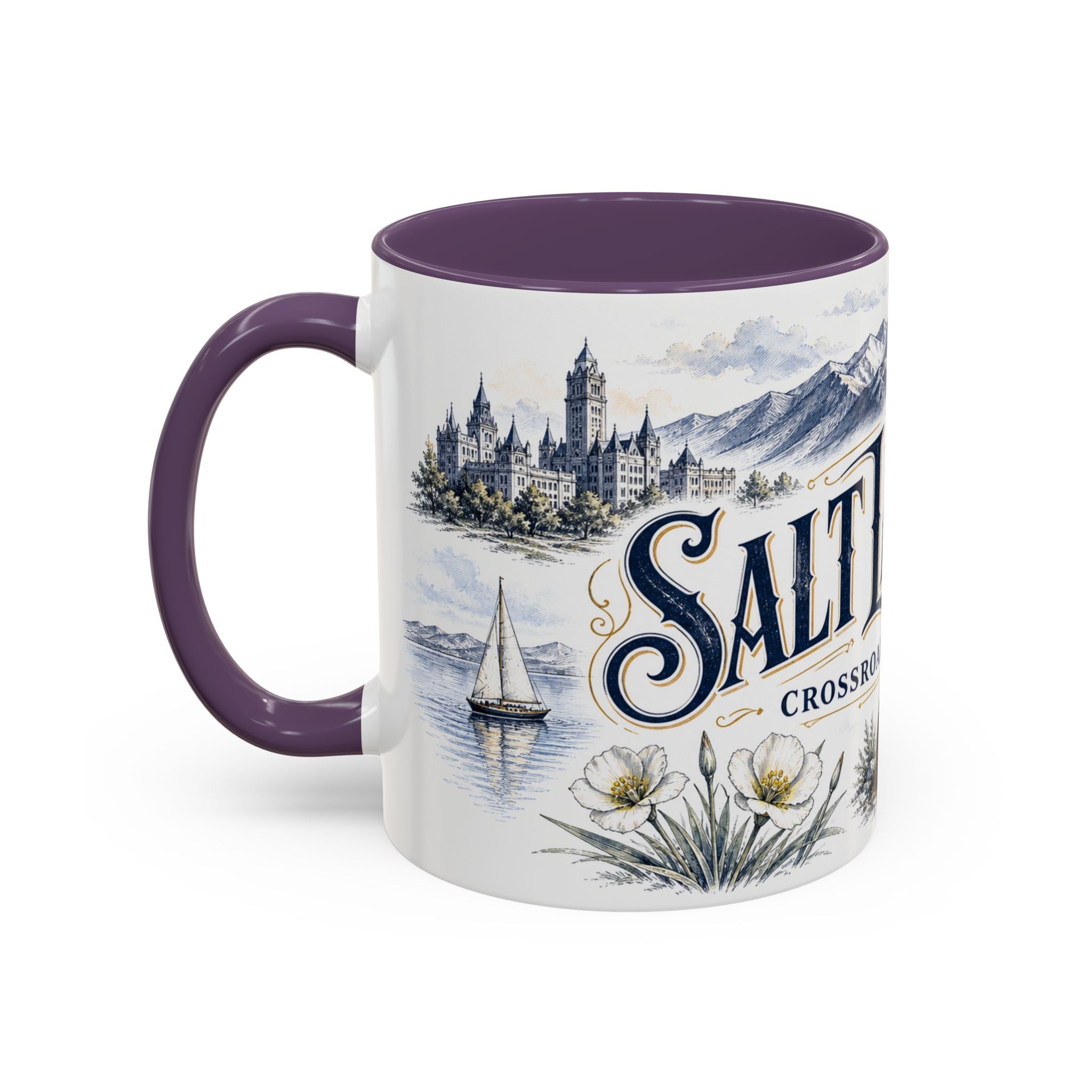 Salt Lake City Coffee Mug | United States Travel Souvenir | Vintage Illustrated City Gift | 11 oz 15 oz Accent Mug