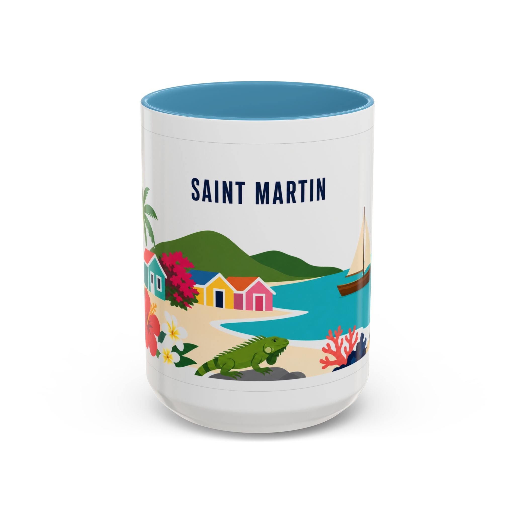 Saint Martin Coffee Mug | Travel Souvenir Accent Mug | Country Gift Ceramic Cup 11oz 15oz