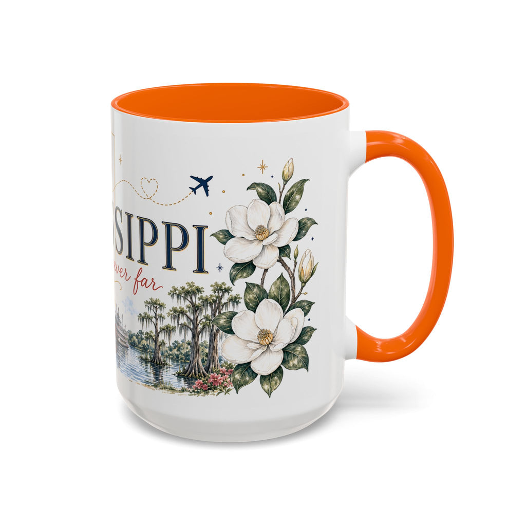 Mississippi State Map Mug | Moving Away, Homesick Gift | Botanical Accent Coffee Cup