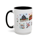 Beijing Coffee Mug | Postage Stamp Collage Mug | Travel Souvenir Accent Cup 11oz 15oz
