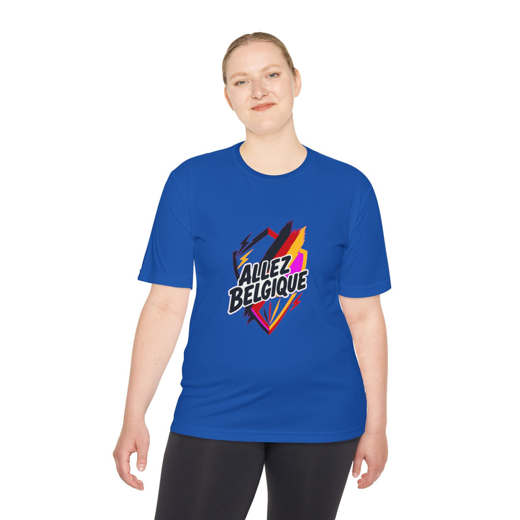 Allez Belgique Soccer Fan Shirt, Moisture Wicking Sport Tee
