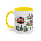 Kansas City Illustrated Travel Mug | City Souvenir Accent Coffee Mug | 11oz 15oz Ceramic Cup