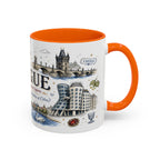 Prague Coffee Mug | Czech Republic Souvenir Travel Gift | Accent Color Ceramic 11oz 15oz