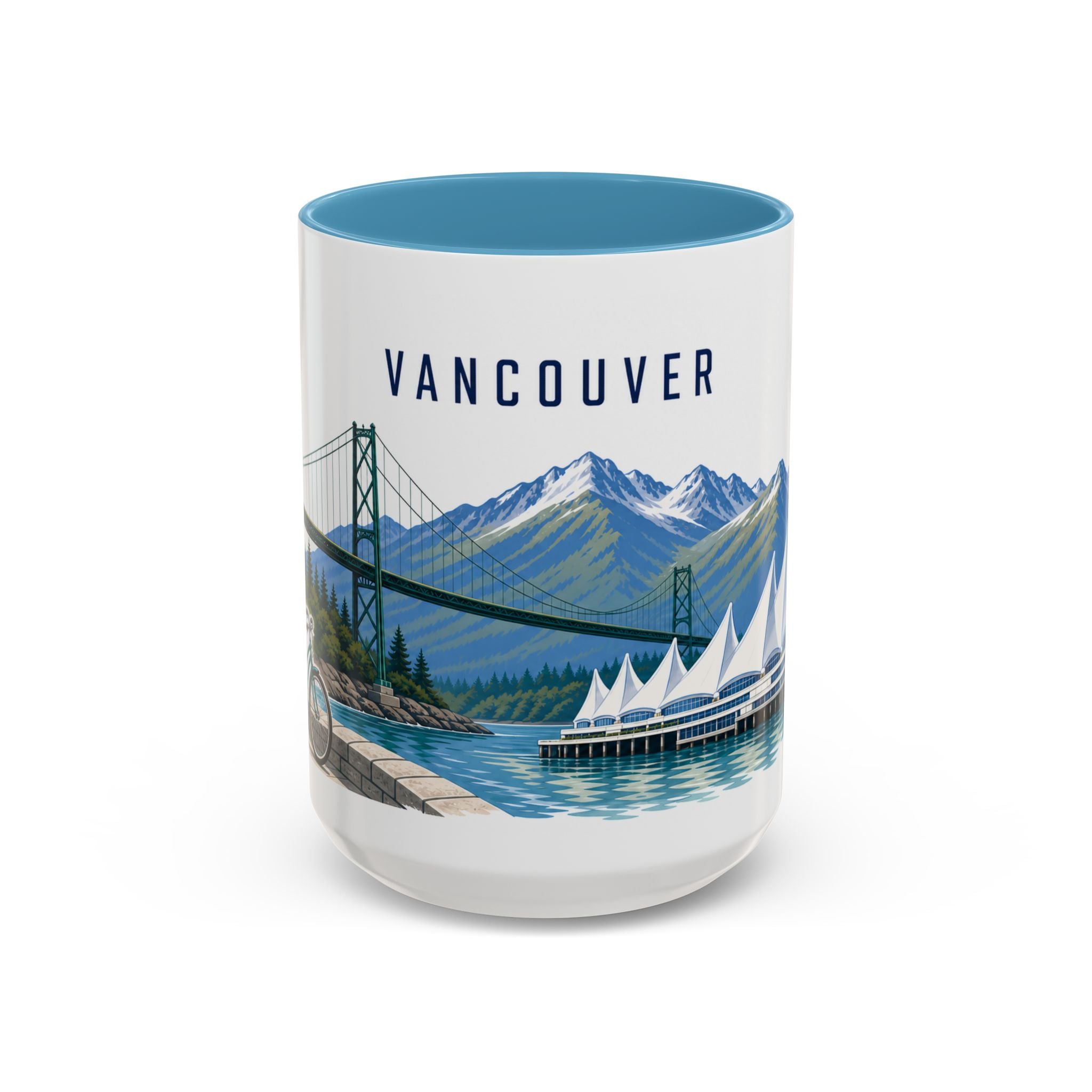 Vancouver Coffee Mug | Canada Travel Souvenir | Porcelain Decal City Gift | 11oz 15oz Accent Mug