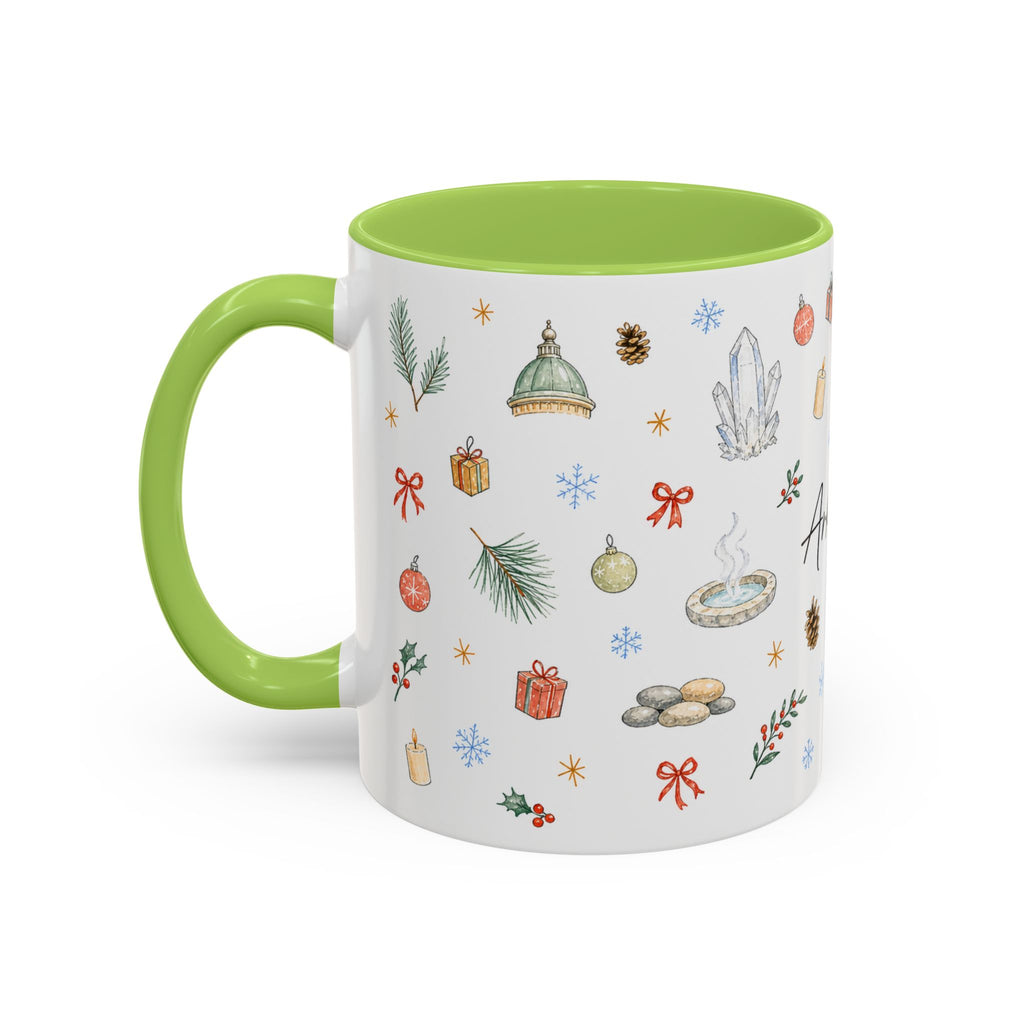 Arkansas Christmas Mug | Watercolor Travel Souvenir | Holiday Gift | Accent Ceramic Coffee Cup 11oz 15oz