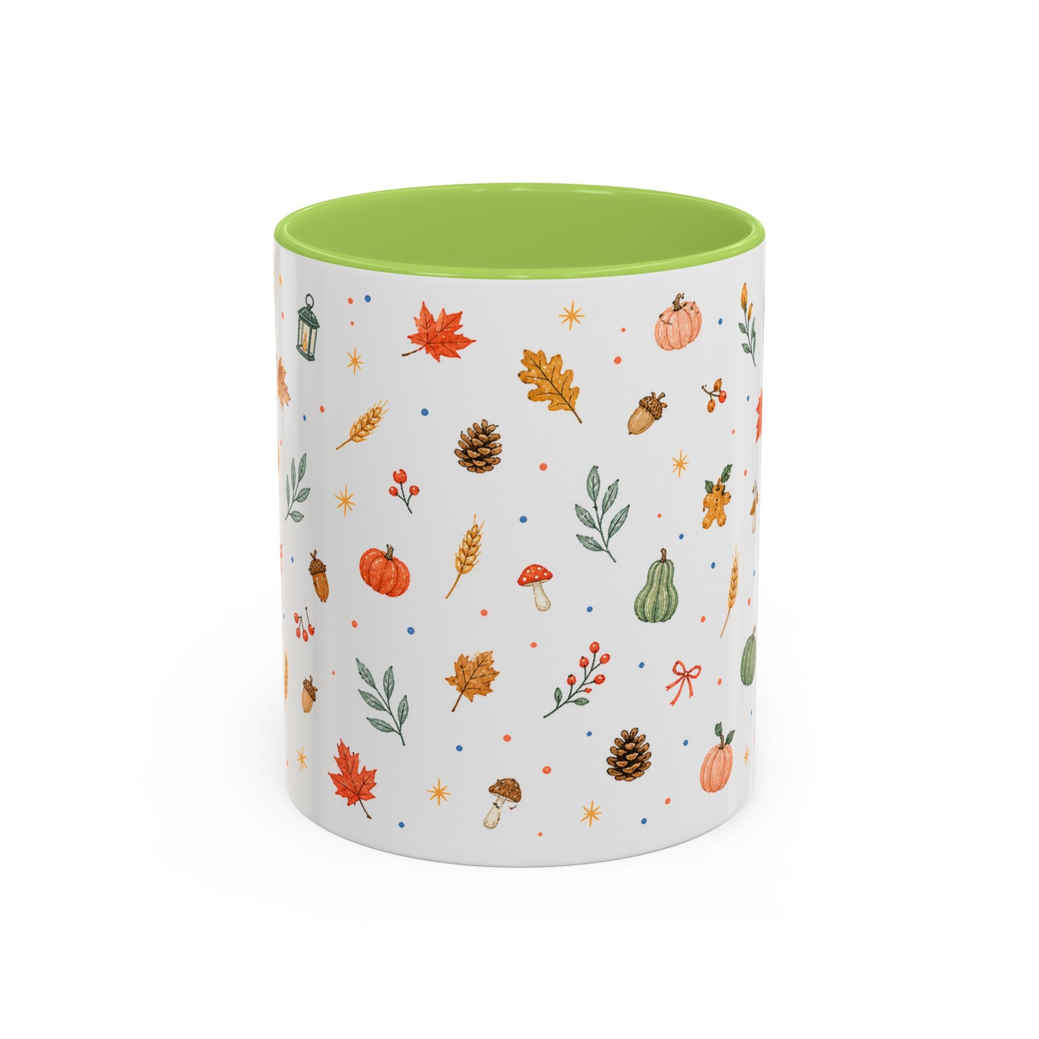 Thanksgiving Mug | Watercolor Autumn Harvest Gift | Pumpkin Leaf Accent Coffee Cup 11oz 15oz