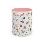 Christmas Bell Mug | Ribbon Gift Watercolor Holiday Cup | Accent Coffee Mug 11oz 15oz
