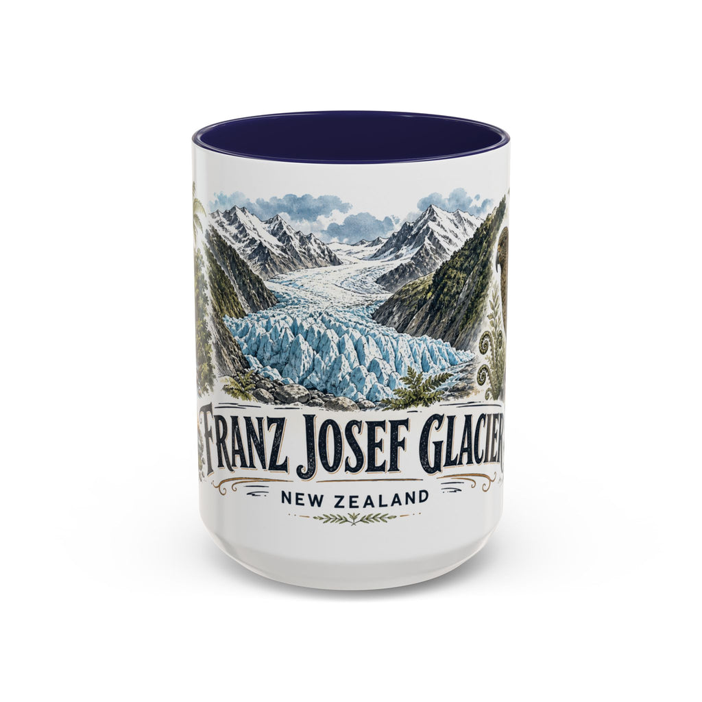 Franz Josef Glacier Mug, New Zealand Travel Souvenir, Bucket List Gift, Accent Ceramic Coffee Mug 11oz 15oz