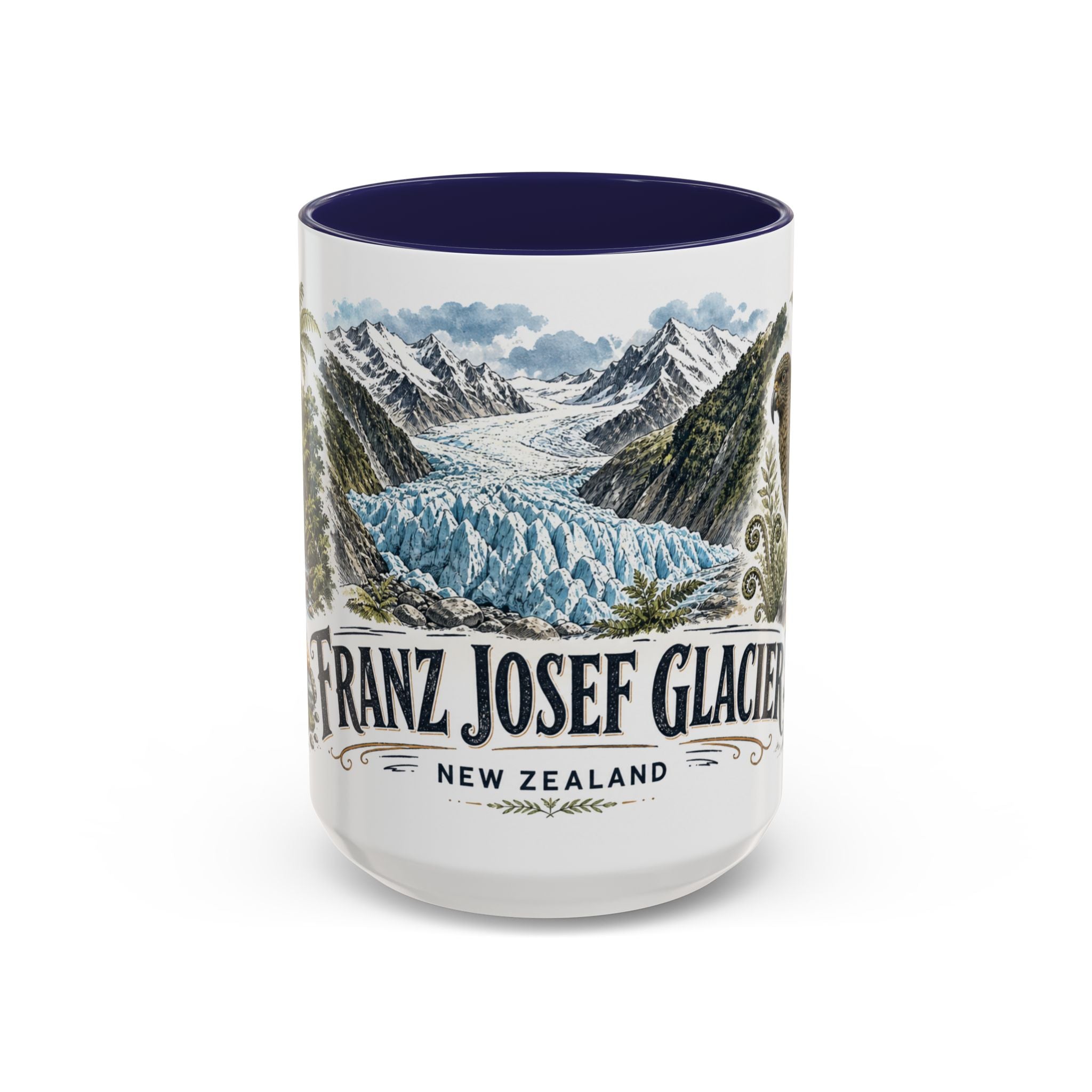 Franz Josef Glacier Mug, New Zealand Travel Souvenir, Bucket List Gift, Accent Ceramic Coffee Mug 11oz 15oz