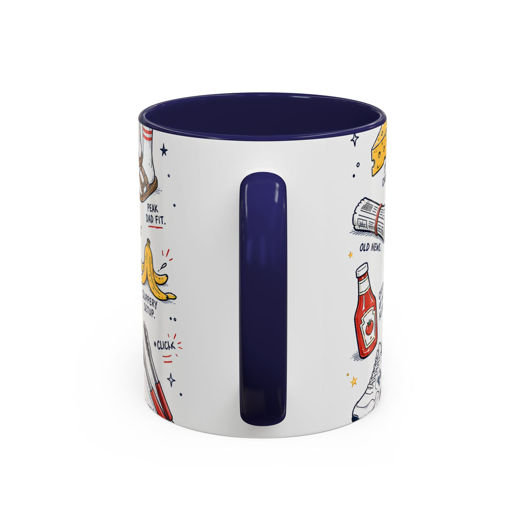 Dad Jokes Sorry Not Sorry Coffee Mug | Father's Day Gift for Dad | Accent Color Ceramic 11oz 15oz