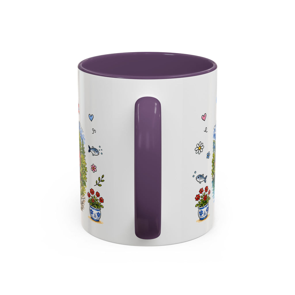 Reine Illustrated Travel Mug | Norway Souvenir Accent Coffee Mug | 11oz 15oz Ceramic Cup