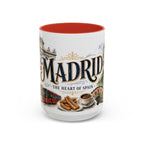 Madrid Coffee Mug | Spain Travel Souvenir | Vintage Illustrated City Gift | 11 oz 15 oz Accent Mug
