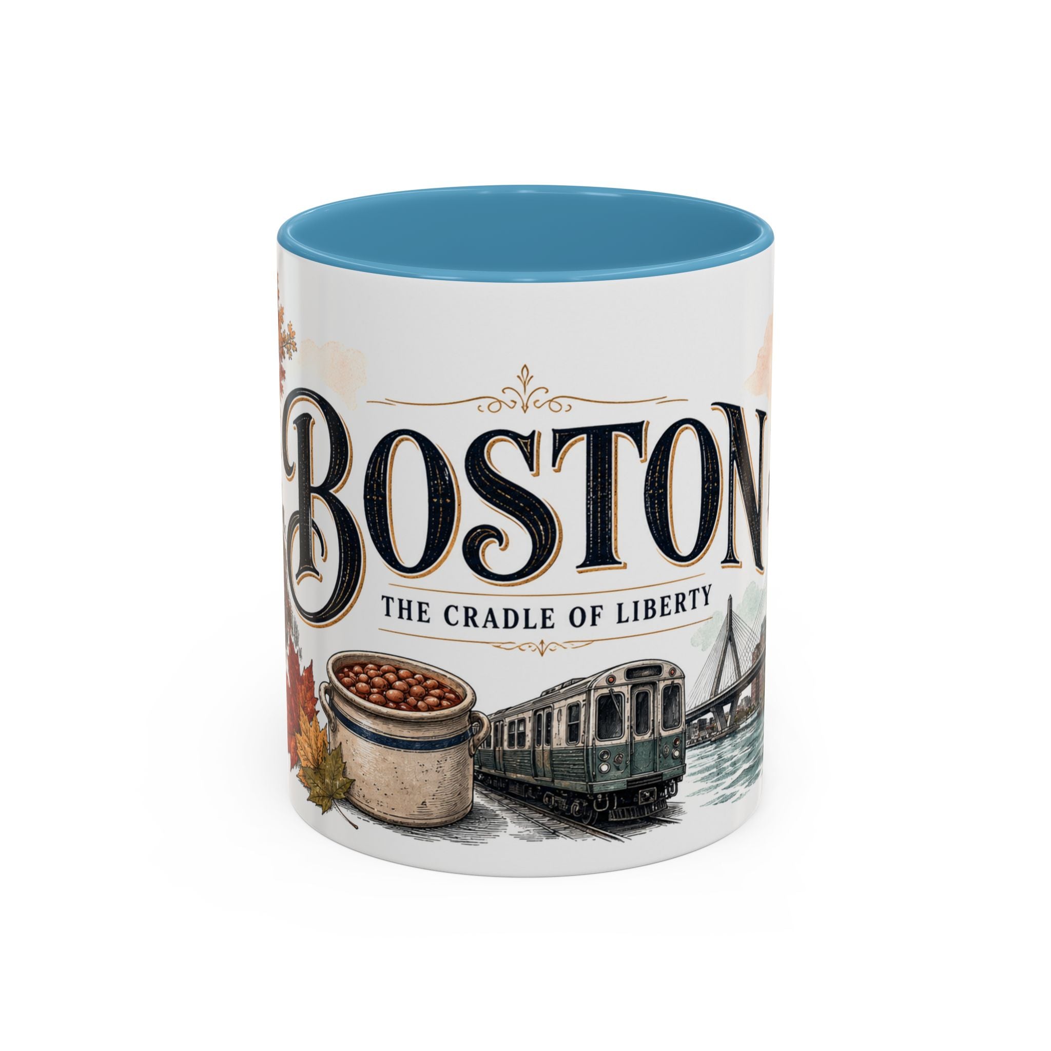 Boston Coffee Mug | United States Travel Souvenir | Vintage Illustrated City Gift | 11 oz 15 oz Accent Mug