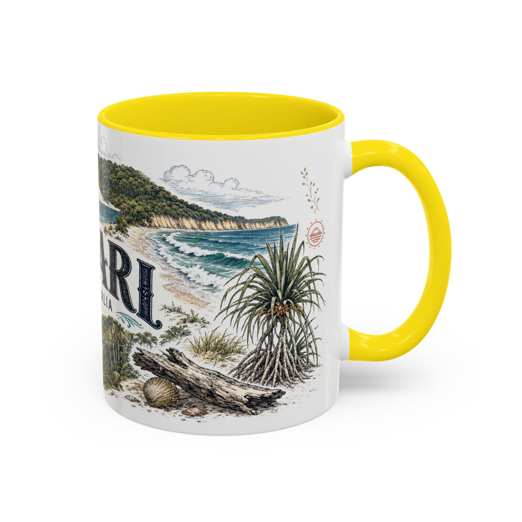 K'gari Mug, Australia Travel Souvenir, Bucket List Gift, Accent Ceramic Coffee Mug 11oz 15oz