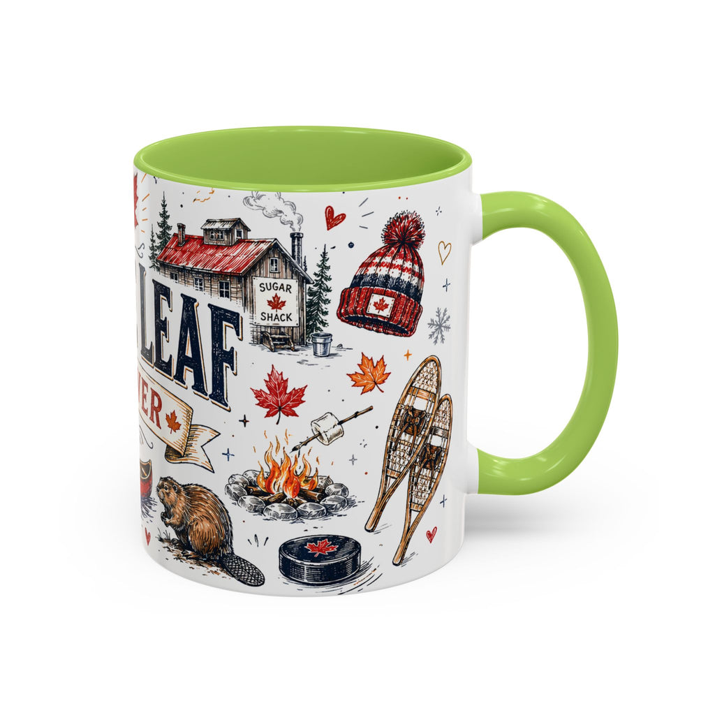 Maple Leaf Forever Coffee Mug | Canadian Pride Gift | Accent Color Ceramic 11oz 15oz