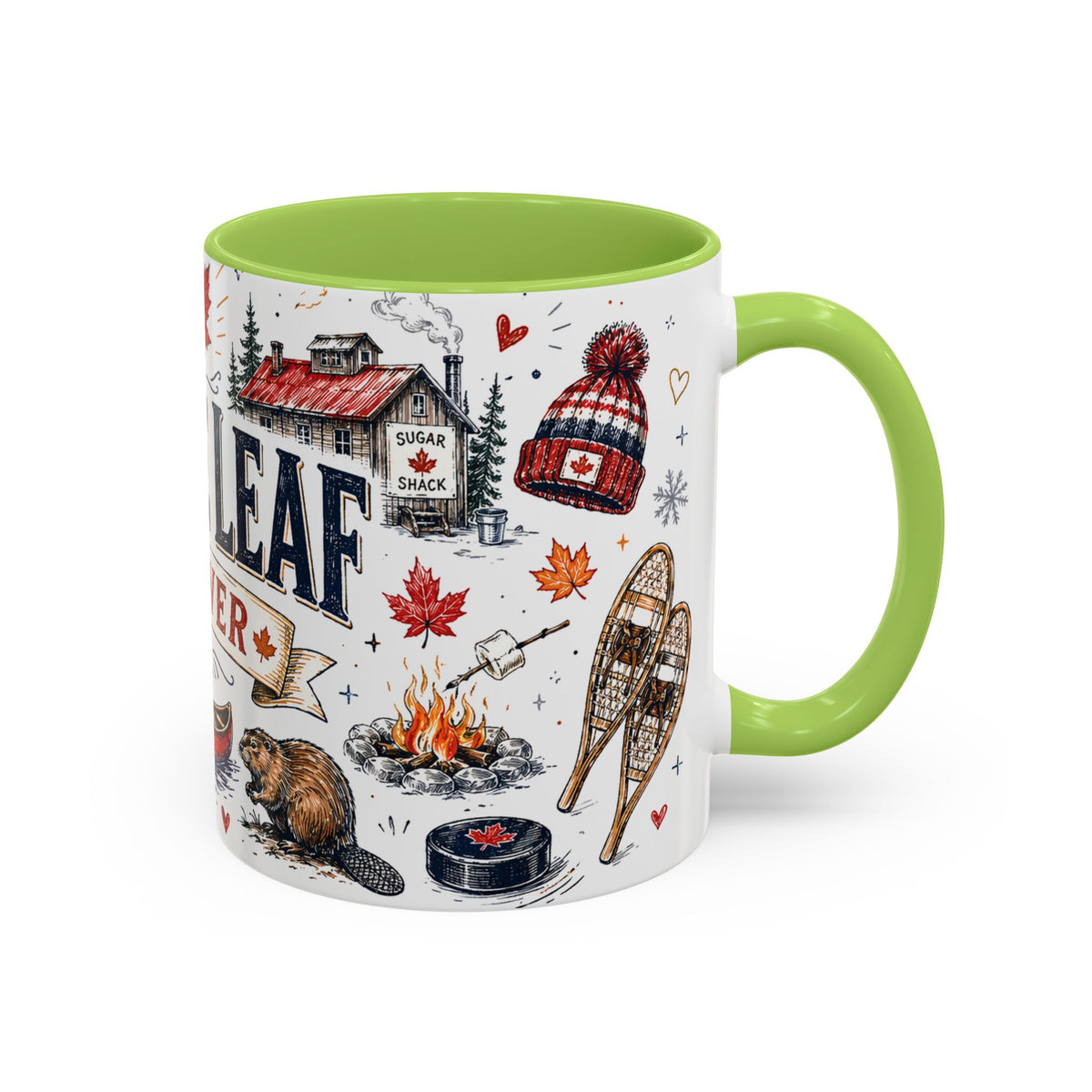 Maple Leaf Forever Coffee Mug | Canadian Pride Gift | Accent Color Ceramic 11oz 15oz
