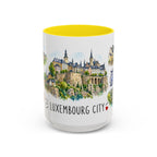 Luxembourg City Illustrated Travel Mug | City Souvenir Accent Coffee Mug | 11oz 15oz Ceramic Cup