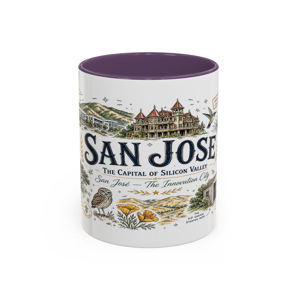 San Jose Coffee Mug | California Souvenir City Gift | Accent Color Ceramic 11oz 15oz