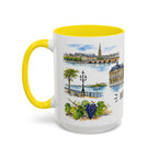 Bordeaux Illustrated Travel Mug | City Souvenir Accent Coffee Mug | 11oz 15oz Ceramic Cup