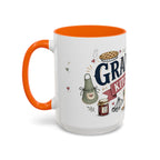 Grandma's Kitchen Hugs Coffee Mug | Gift From Grandkids | Accent Color Ceramic 11oz 15oz