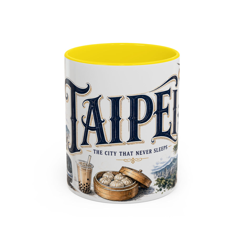Taipei Coffee Mug | Taiwan Travel Souvenir | Vintage Illustrated City Gift | 11 oz 15 oz Accent Mug