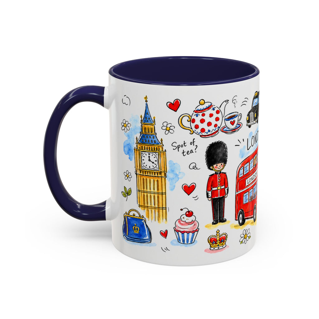 London Travel Mug | European City Souvenir Accent Coffee Mug | 11oz 15oz Ceramic Cup