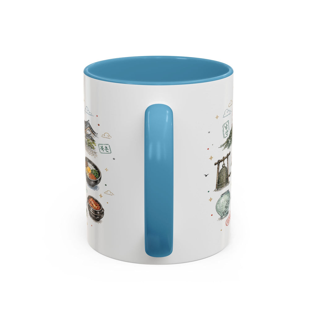 Seoul Coffee Mug | Korea Souvenir Travel Gift | Accent Color Ceramic 11oz 15oz