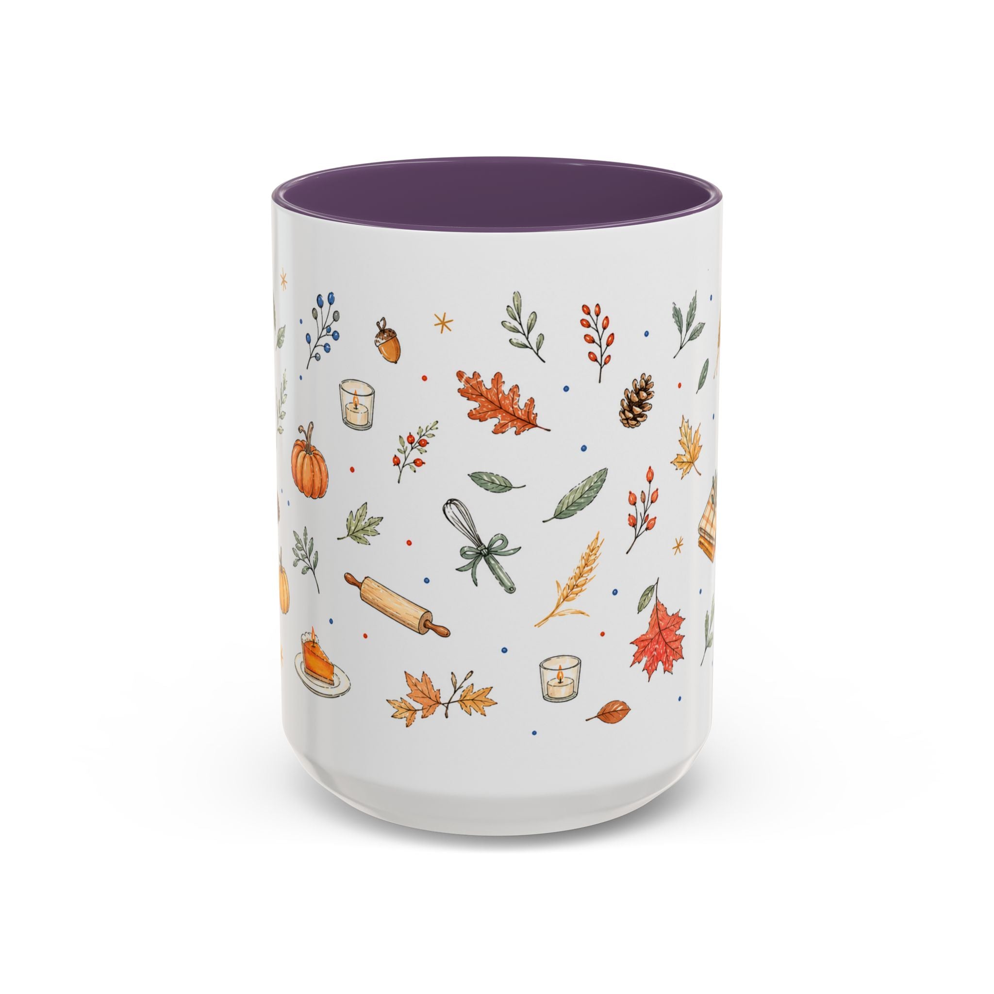 Thanksgiving Baking Mug | Watercolor Autumn Gift | Pumpkin Pie Accent Coffee Cup 11oz 15oz