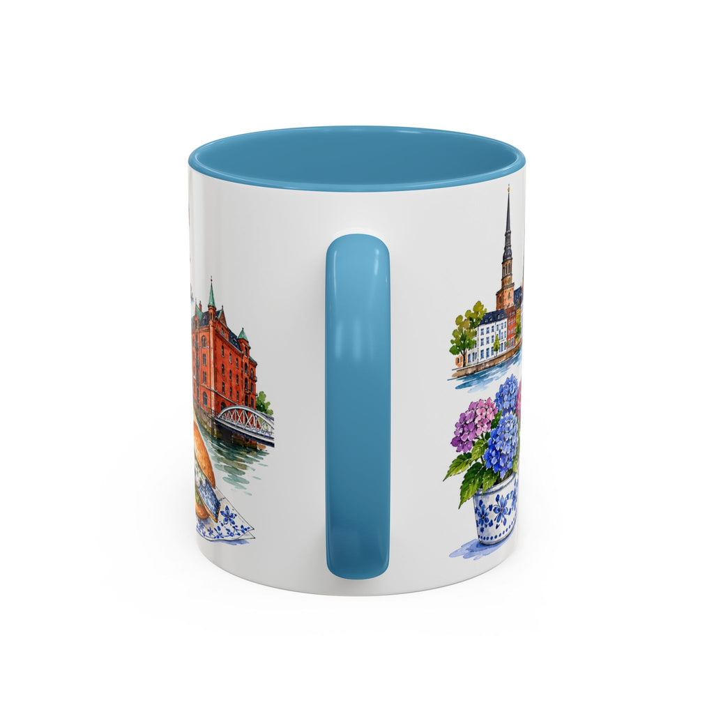 Hamburg Illustrated Travel Mug | City Souvenir Accent Coffee Mug | 11oz 15oz Ceramic Cup