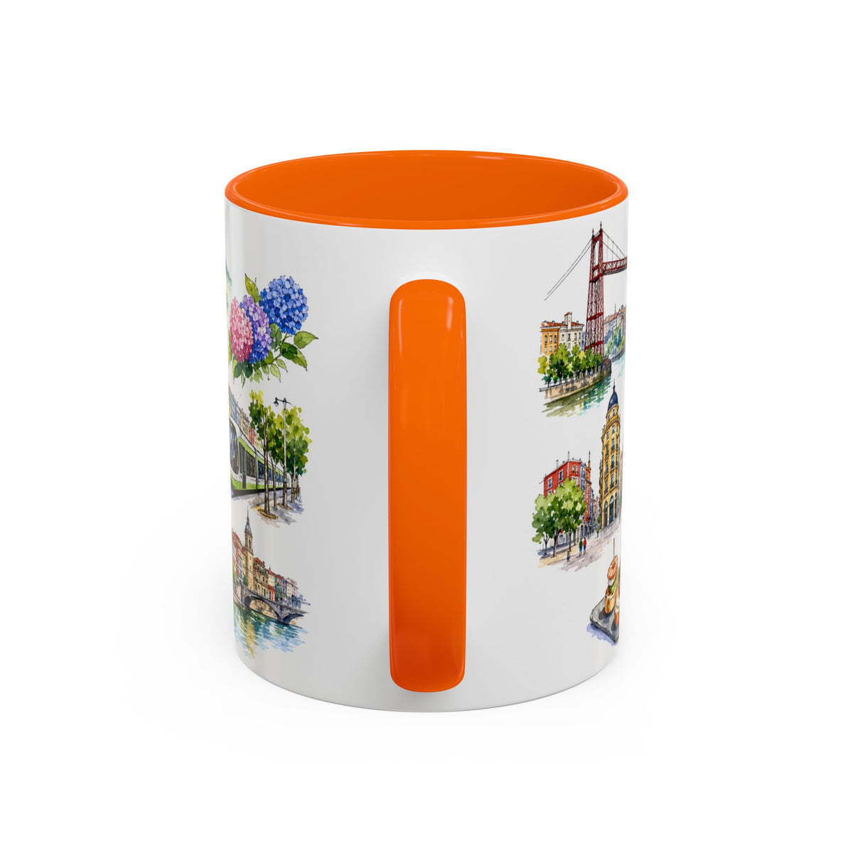 Bilbao Illustrated Travel Mug | City Souvenir Accent Coffee Mug | 11oz 15oz Ceramic Cup