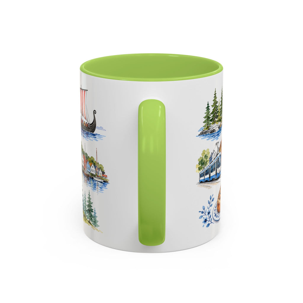 Oslo Illustrated Travel Mug | City Souvenir Accent Coffee Mug | 11oz 15oz Ceramic Cup