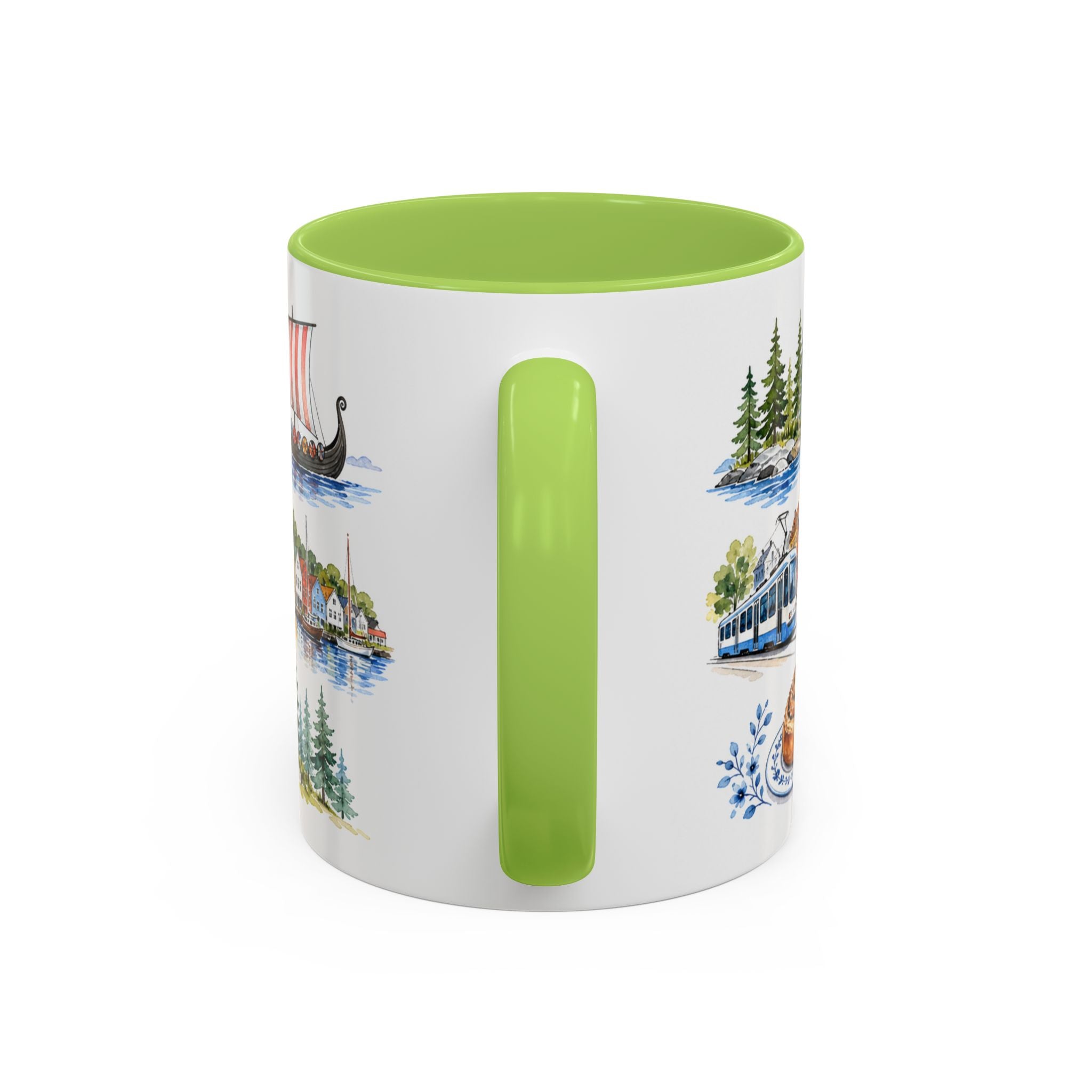 Oslo Illustrated Travel Mug | City Souvenir Accent Coffee Mug | 11oz 15oz Ceramic Cup