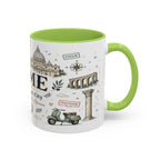 Rome Coffee Mug | Italy Souvenir Travel Gift | Accent Color Ceramic 11oz 15oz