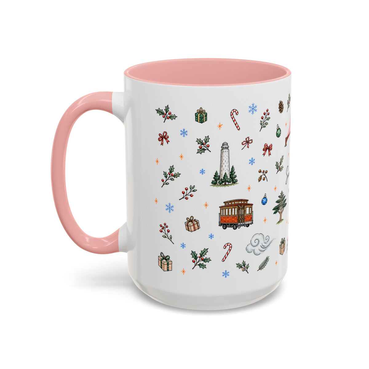 San Francisco Christmas Mug | Watercolor City Souvenir | Ceramic Coffee Cup