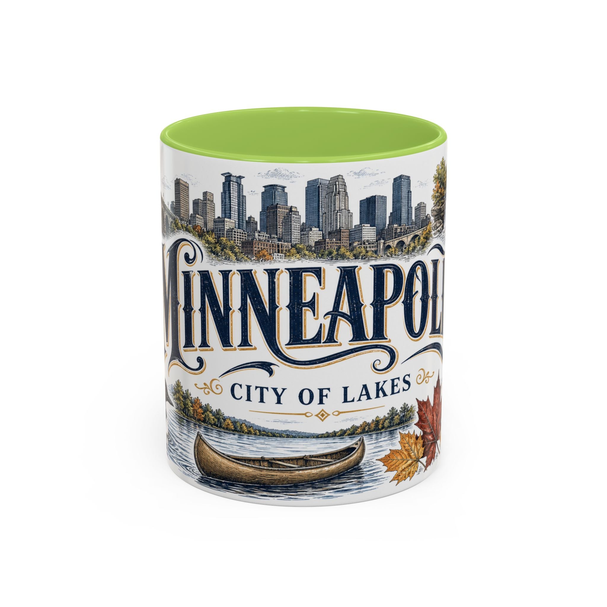 Minneapolis Coffee Mug | United States Travel Souvenir | Vintage Illustrated City Gift | 11 oz 15 oz Accent Mug