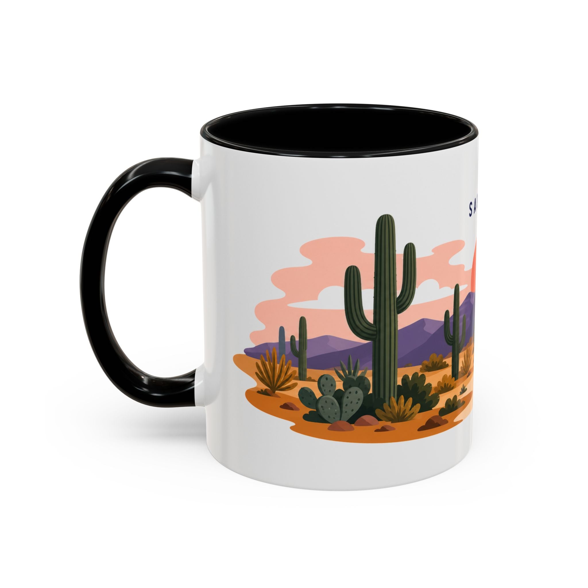 Saguaro National Park Coffee Mug | Solid Color Block Park Souvenir | 11oz 15oz Accent Mug