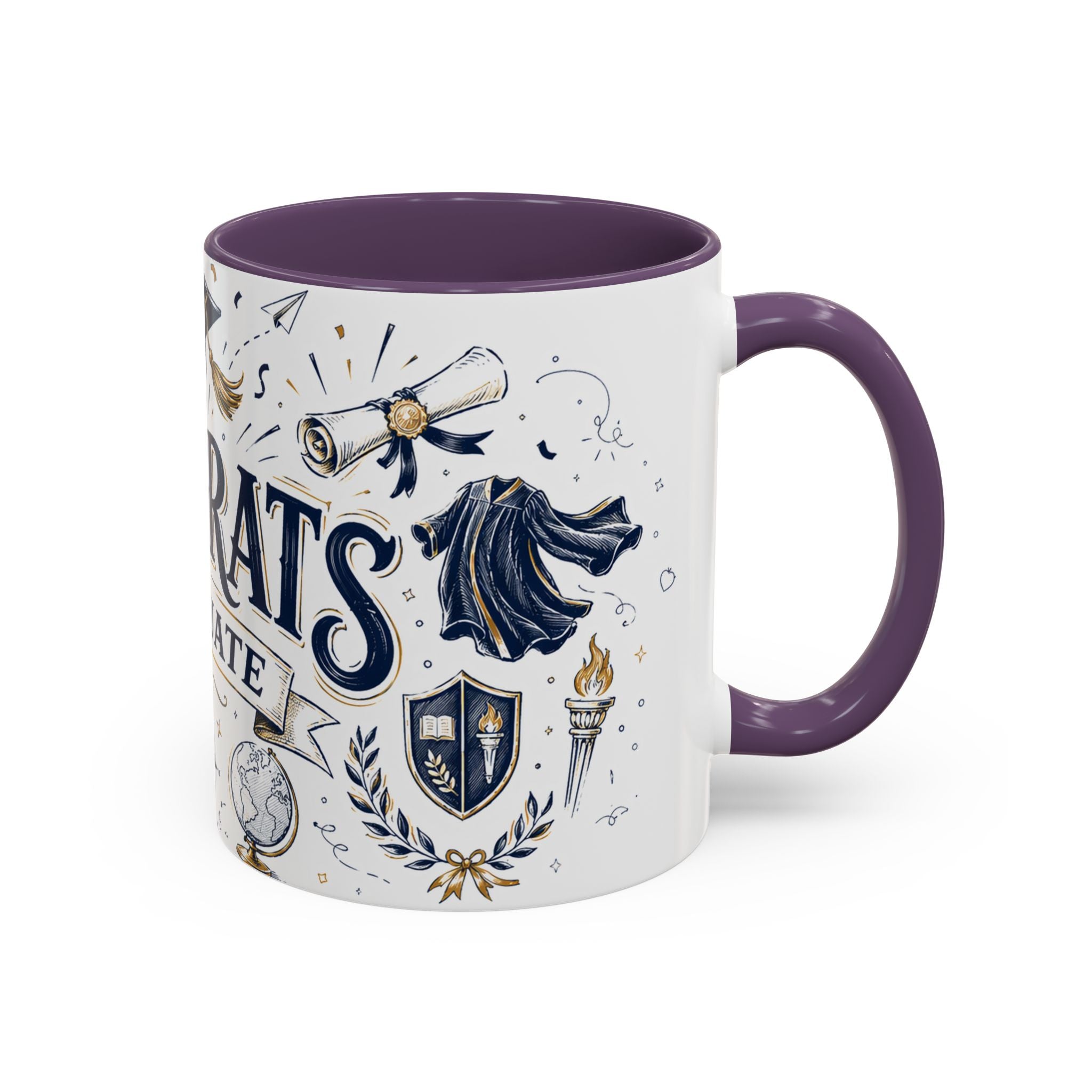 Congrats Graduate Coffee Mug | Class of 2026 Graduation Gift | Accent Color Ceramic 11oz 15oz