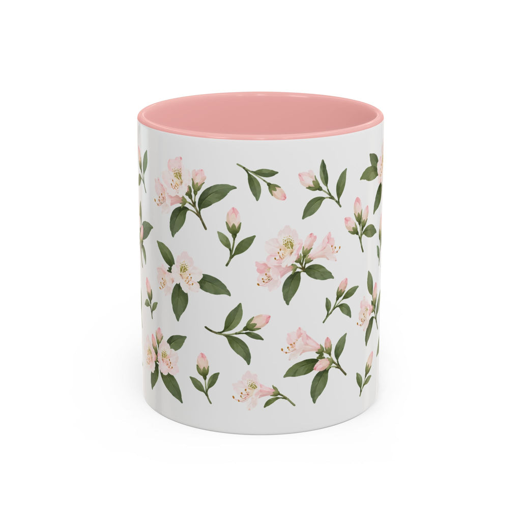 West Virginia Rhododendron Mug, State Flower Floral Coffee Cup, 11oz Botanical Gift