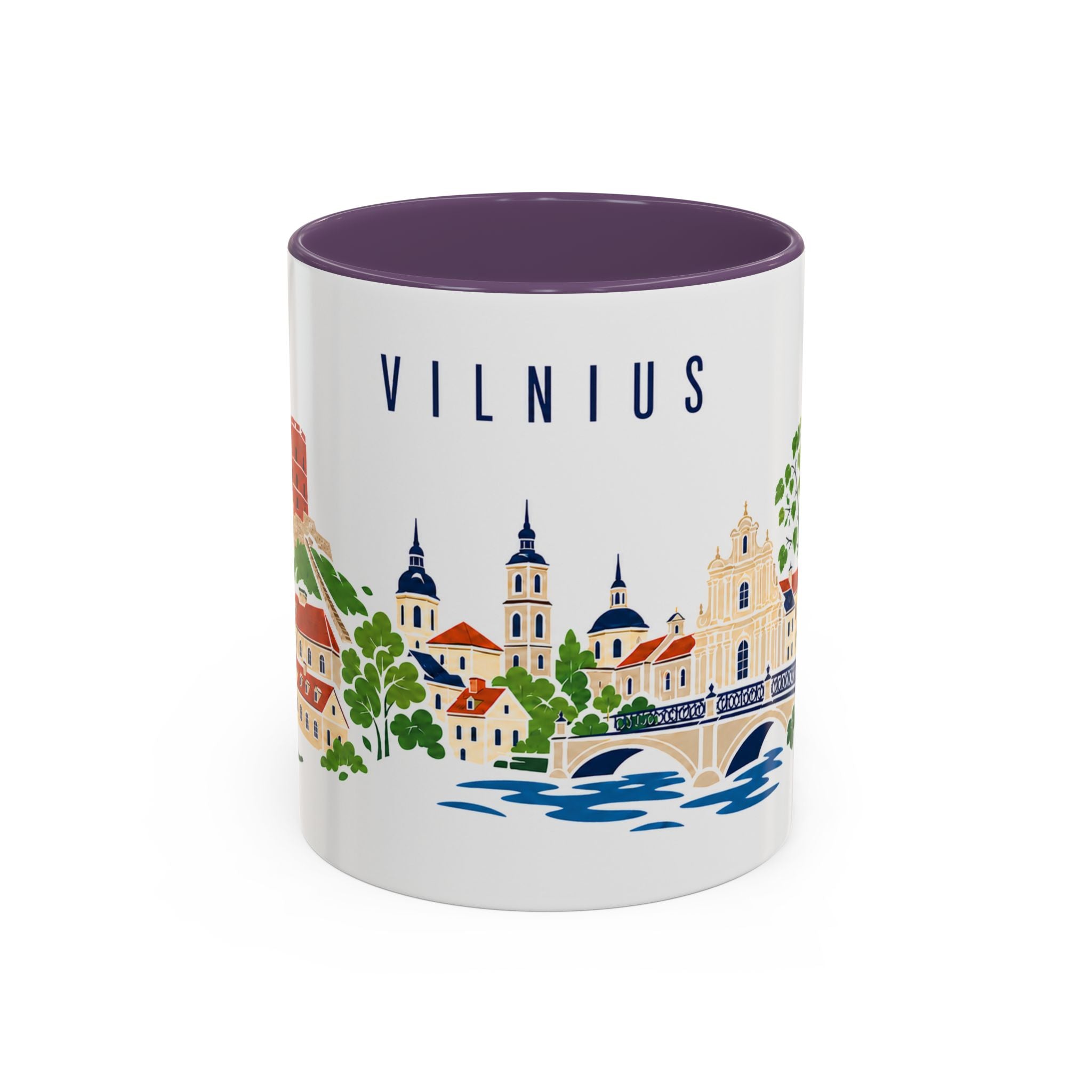 Vilnius Coffee Mug | Lithuania Travel Souvenir | Porcelain Decal City Gift | 11oz 15oz Accent Mug